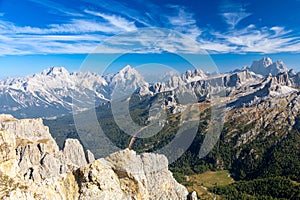 View from the summit of Lagazuoi mountain, dolomites, Italy