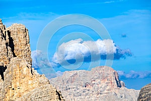 View from the summit of Lagazuoi mountain, dolomites, Italy