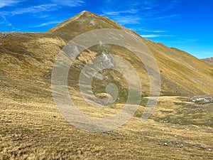 View of the summit of Mount Porche in the National Park of Monti Sibillini, Marche region, Italy