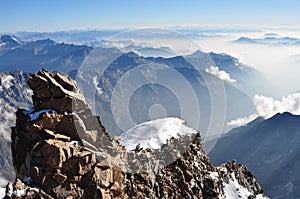 View from the summit of Mount Rosa