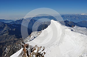 View from the summit of Mount Rosa
