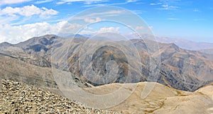 View from the summit of Mountain Babadag 3629 m in Azerbaijan