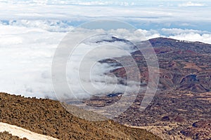 View from summit of Mt Teide, Tenerife, Spain