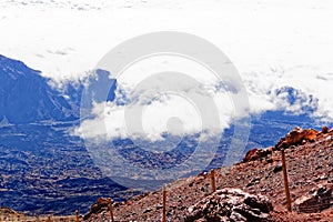 View from summit of Mt Teide, Tenerife, Spain