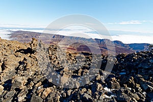 View from summit of Mt Teide, Tenerife, Spain