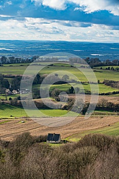 View from the summit of Painswick Beacon in the Cotswolds, Goucestershire, UK photo