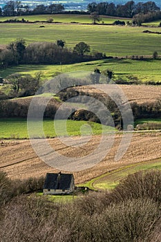 View from the summit of Painswick Beacon in the Cotswolds, Goucestershire, UK photo