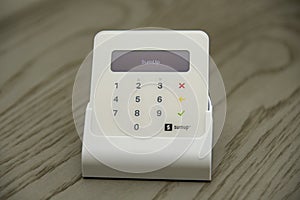 View on the sumup payment terminal