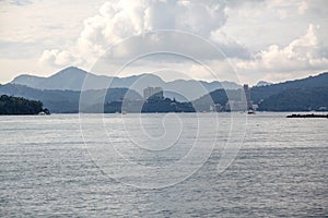 view of sun moon lake at taiwan