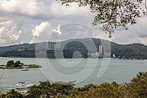 view of sun moon lake at taiwan