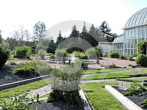 View of sunny  botanical garden,   Helsinki, Finland