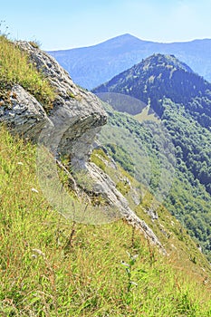 Pohled z vrcholu Baraniarky na pohoří Krivanská Fatra, Slovensko