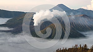 View of SunRise on Mount Bromo in Probolinggo of East Java, Indonesia