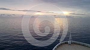 View of sunrise over Brabant Island, seen from a cruise ship, Antarctica.