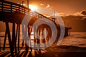 View of sunrise from Virginia Beach Fishing Pier , Virginia Beach, VA