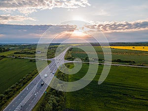 view of sunset above speedway