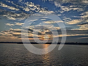 View of sunset clicked at N4 beach chennai photo