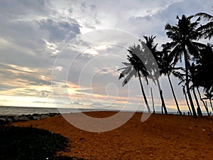 View of sunset from horizon at Calido beach Kalutara ,Sri lanka photo
