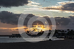 Sunset at Waikiki Beach, Oahu, Hawaii photo