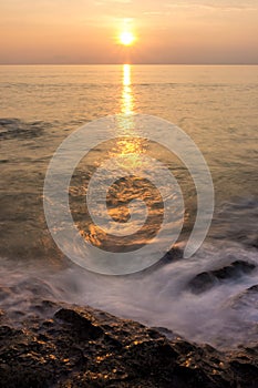 View of sunset at Pak Weep beach