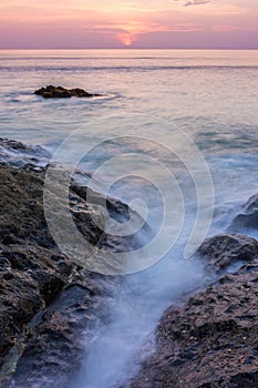 View of sunset at Pak Weep beach