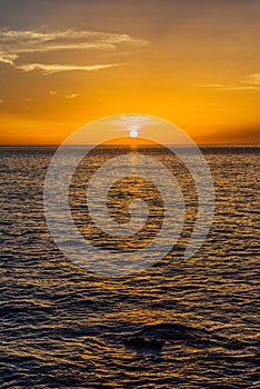 A view of a sunset at Puerto de Mogan