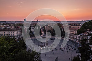View of sunset in Rome