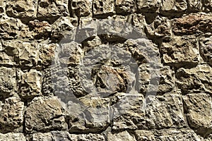 Surface of the stone wall of the masonry of Jerusalem stones
