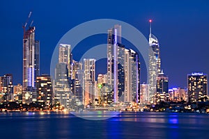 View on surfers paradise at night