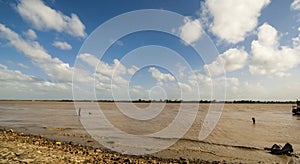 View at the Suriname river from the Waterkant in Paramaribo, Suriname photo