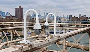View of surveillance cameras from the Brooklin Bridge. photo