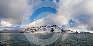 View of the Svalbard archipelago from the Greenland Sea