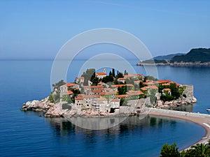 View of Sveti Stefan island Montenegro photo