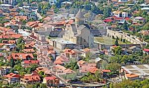 The view of Svetitskhoveli Cathedral in Mtskheta