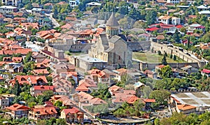 The view of Svetitskhoveli Cathedral in Mtskheta photo