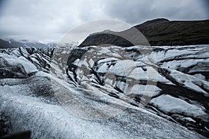 This is a view of the Svínafellsjökull glacier in Iceland, a great place for hiking