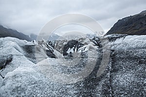 This is a view of the Svínafellsjökull glacier in Iceland, a great place for hiking