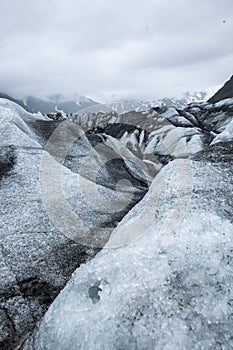 This is a view of the Svínafellsjökull glacier in Iceland, a great place for hiking