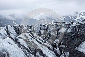 This is a view of the Svínafellsjökull glacier in Iceland, a great place for hiking