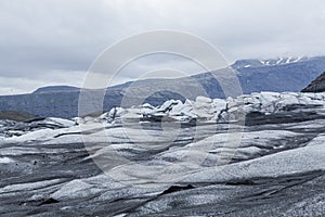 This is a view of the Svínafellsjökull glacier in Iceland, a great place for hiking