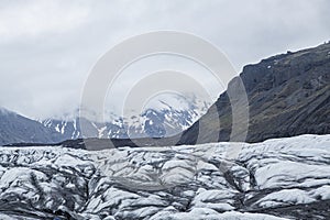 This is a view of the Svínafellsjökull glacier in Iceland, a great place for hiking