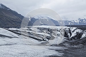 This is a view of the Svínafellsjökull glacier in Iceland, a great place for hiking