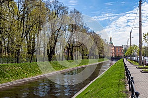 View of Swan ditch embankment near Summer Garden