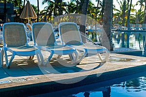 View of the swimming pool in the resort.