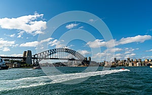 View of sydney harbour bridge from Circular Quay in Sydney, Australia