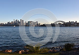 View of Sydney`s skyline and Sydney Harbour