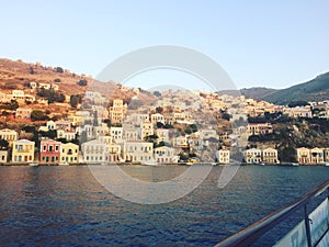 View of Symi Bay, Greece photo