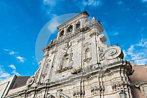 View of Syracuse, Ortiggia, Sicily, Italy, buildings facing the