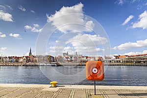 View of Szczecin, city by the Odra River, Poland