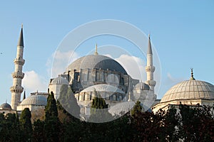 View of SÃÂ¼leymaniye Mosque in autumn, Istanbul, Turkey photo